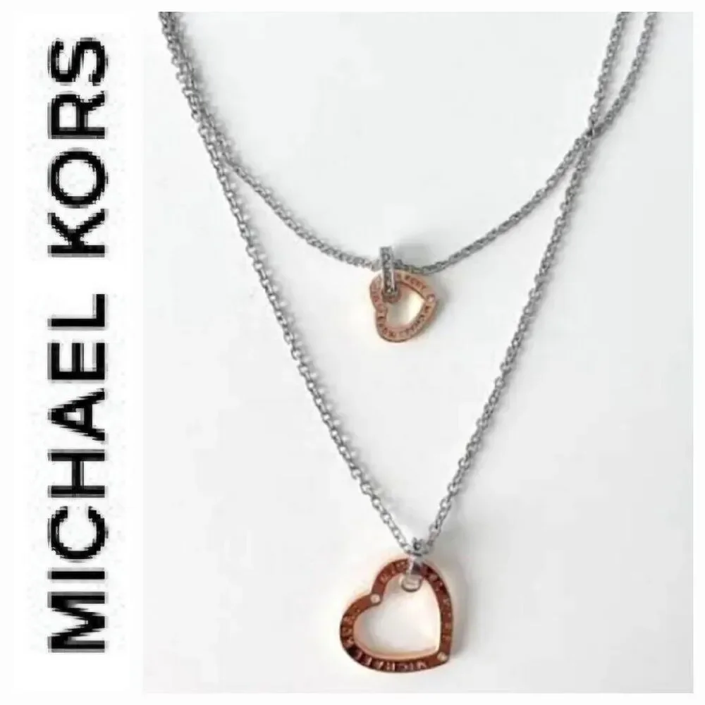 Michael‎ Kors Double Strand Hearts Necklace
